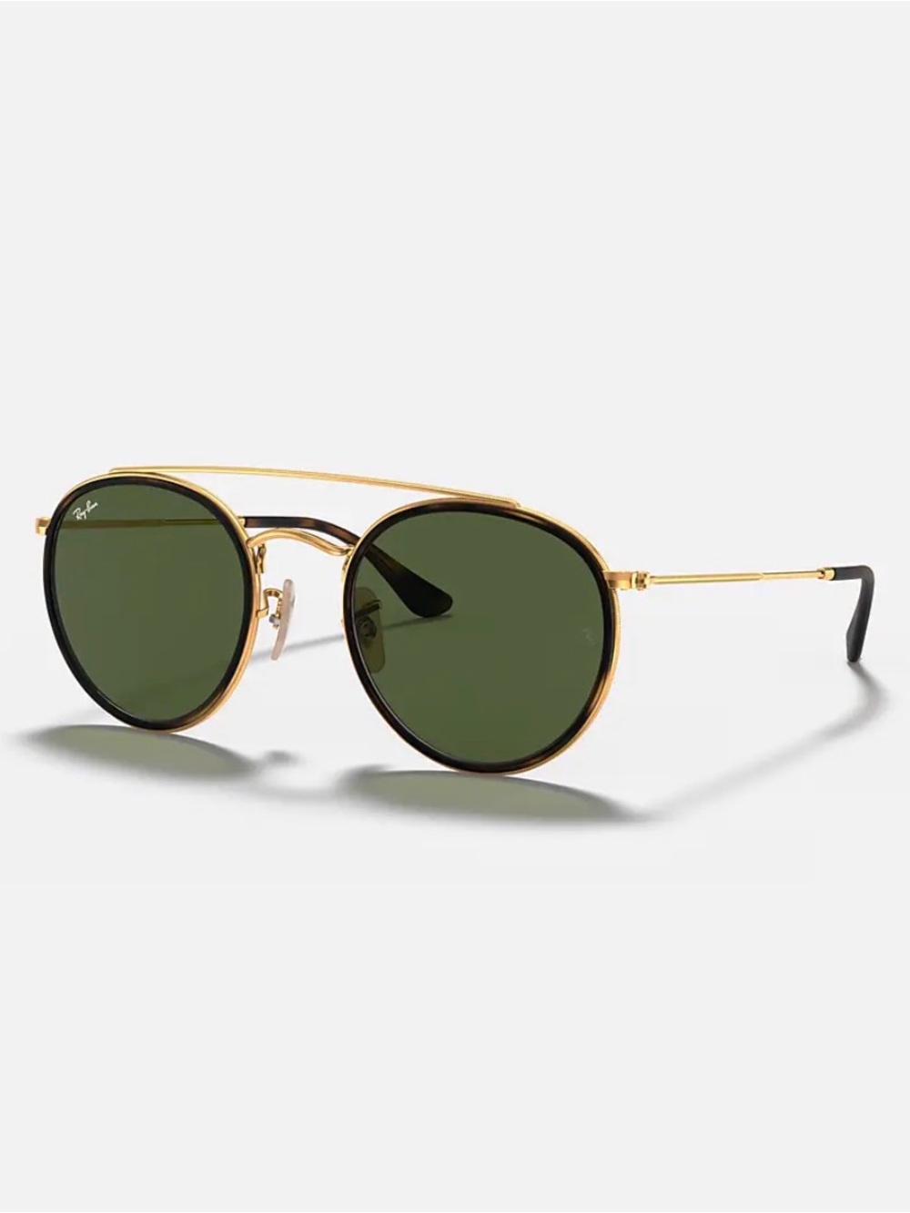 Ray-Ban Gold Frame Sunglasses with Green Lenses